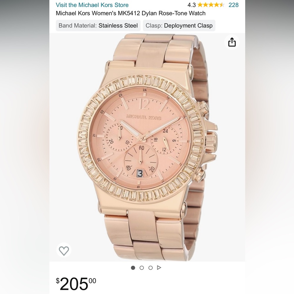 Michael Kors Women's MK5412 Dylan Rose-Tone Watch